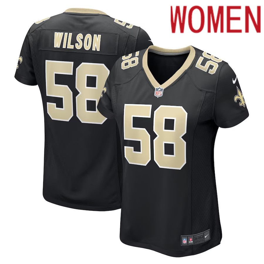 Women New Orleans Saints #58 Eric Wilson Nike Black Game Player NFL Jersey